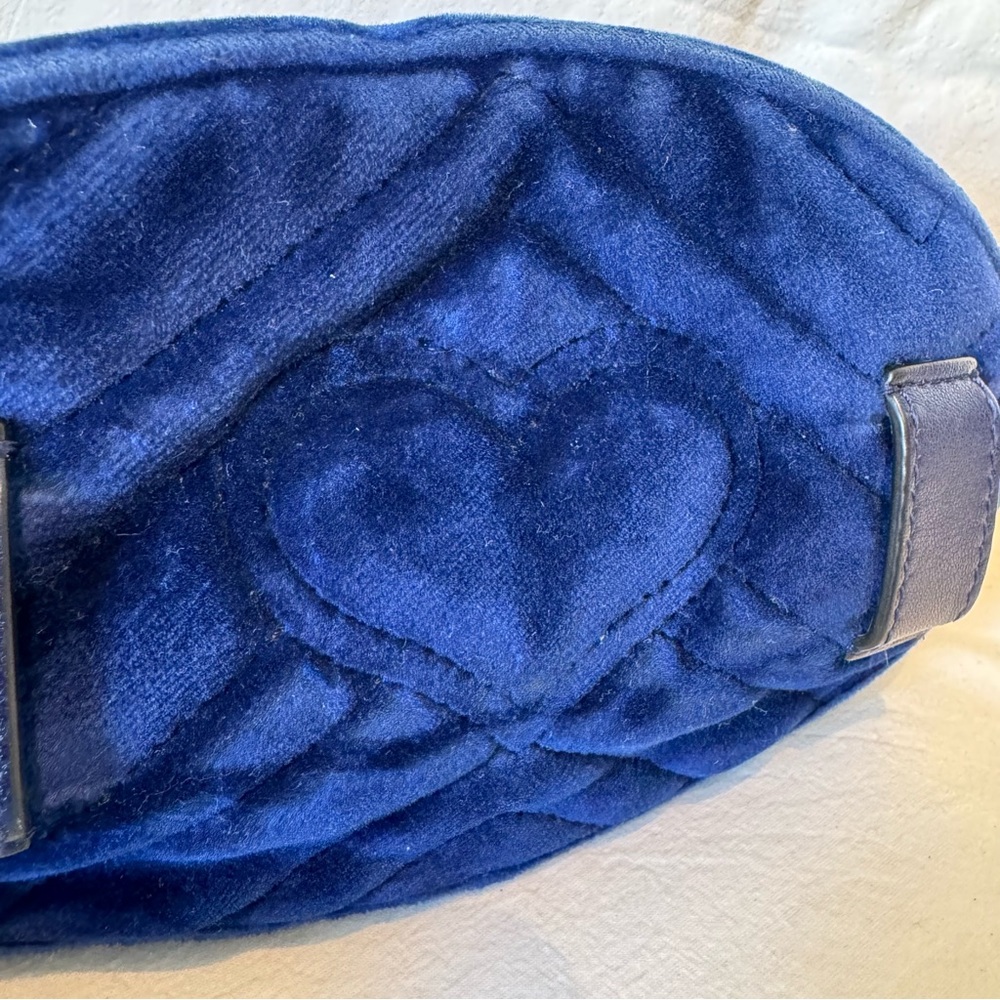 🔴SOLD🔴GUCCI Velvet Matelasse GG Marmont Belt Bag 85 34 Cobalt Blue - Picture 13 of 17